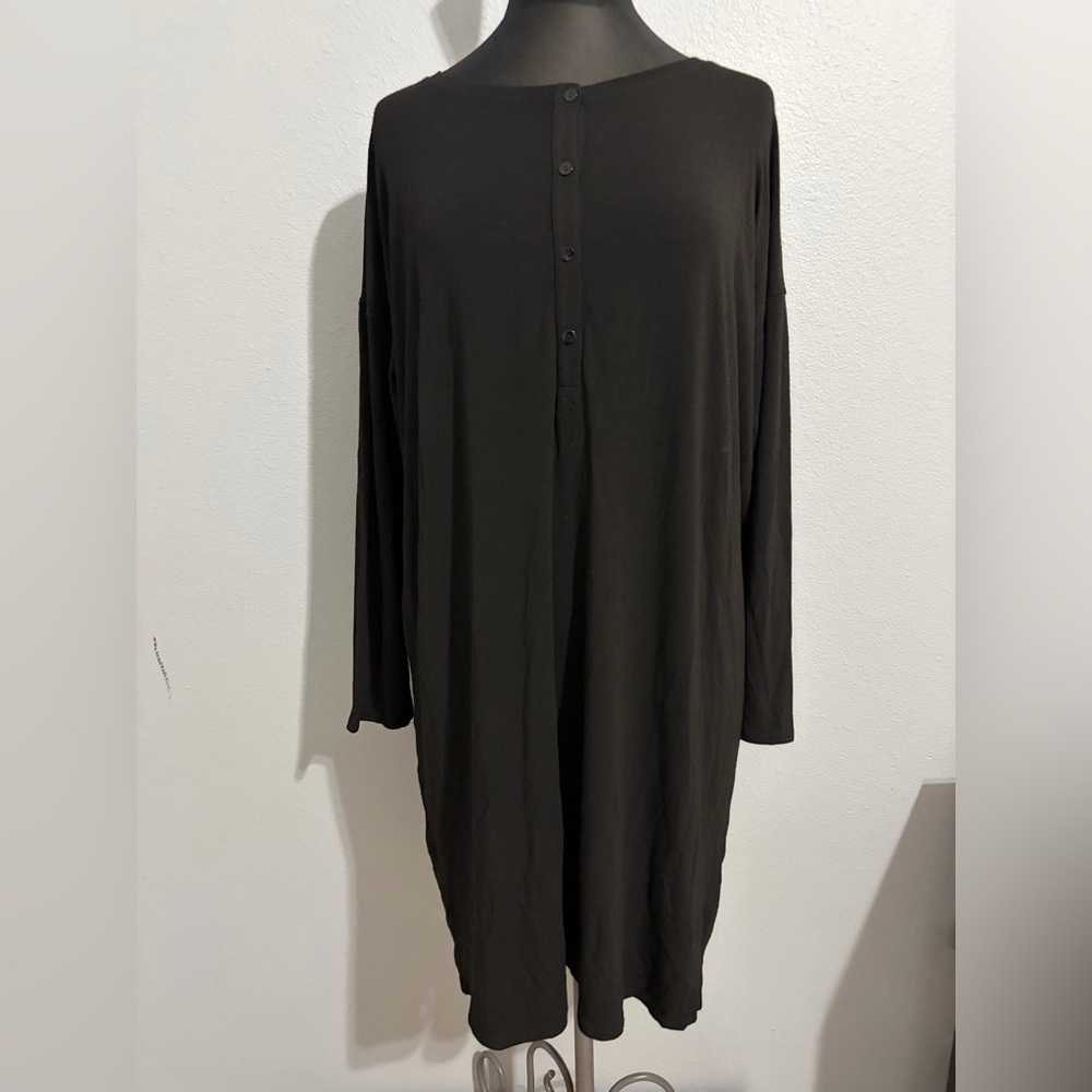 Eileen Fisher Black Jersey Knit Dress